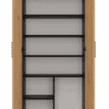 Opbergkast S8120 – 74 × 180 × 35 cm – Antraciet / Artisan eiken - afbeelding 7