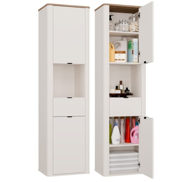 Badkamerkast L2554 2D1S – 48 × 178 × 35 cm – Castello eiken / Kasjmier – hangend