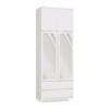 MINI Kledingkast Y2250 – 90 × 240 × 50 cm – 2 deuren – 2 laden – spiegel – met opzetstuk