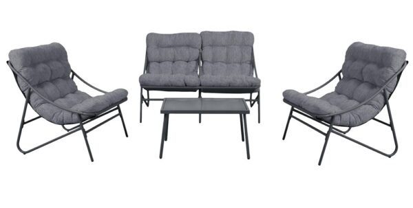 Tuinset H8648 – 2-zitsbank en tafel – Grijs