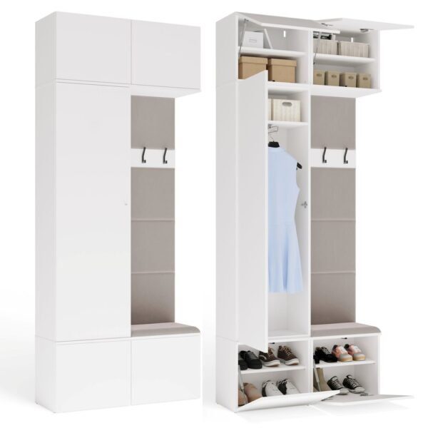 Garderobeset Q5245 II – 100 × 238 × 35 cm – kast en kapstok