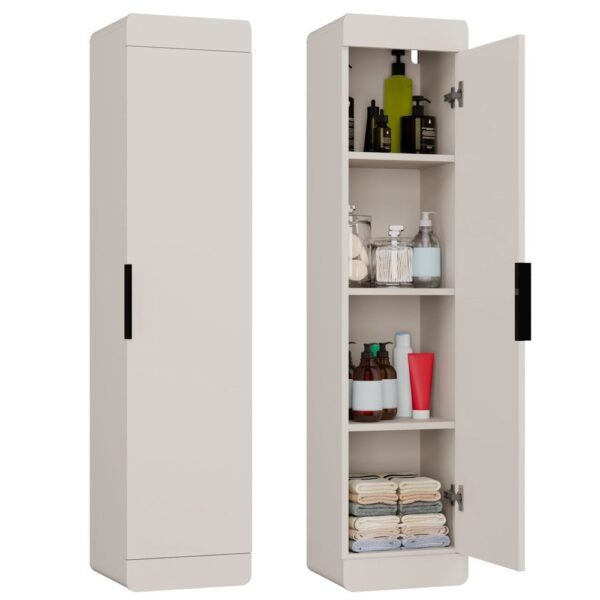 Badkamerkast V3642 1D – 31,5 × 135 × 30 cm – Kasjmier beige – 4 planken – hangend