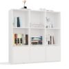 Vakkenkast Y5781 – 110,5 × 110,5 × 30 cm – 3 deuren – Wit