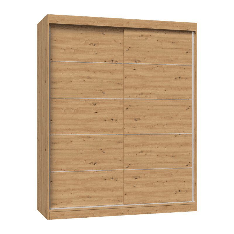 Kledingkast W8315 – 160 × 200 × 61 cm – kledingroede – uitvoering C - Artisan eiken