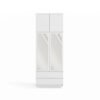 dfasdads Kledingkast Y2250 – 90 × 240 × 50 cm – 2 deuren – 2 laden – spiegel – met opzetstuk - afbeelding 5