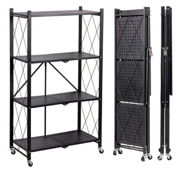 Metalen opbergrek L5850 – 72 × 127 × 34 cm – Zwart