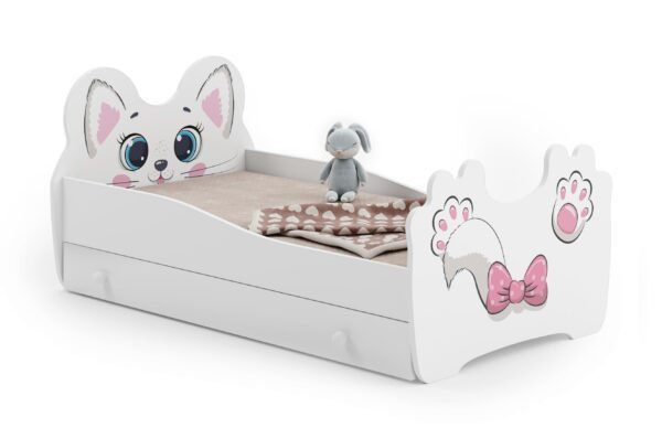 7aade1ba418dce14a1cc758ded1d86e4.jpg PINK CAT kinderbed met lade, matras en lattenbodem