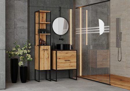 AURA hoge badkamerkast met open planken - afbeelding 2