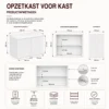 Afmetingen van de opzetkast voor kast in wit